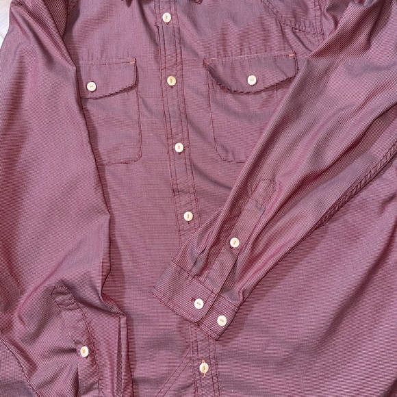 Orvis Men's Maroon Casual Button Down Shirt - Picture 5 of 5